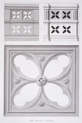 Der Dogenpalast, Abteilungen des südlichen Balkons, aus 